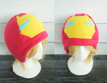 Load image into Gallery viewer, Red Helmet Fleece Hat - Ready to Ship Halloween Costume
