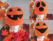 Load image into Gallery viewer, Jack o&#39;Lantern Fleece Hat - Ready to Ship Halloween Costume
