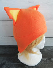 Load image into Gallery viewer, Orange Cat with Ear Cut Out Fleece Hat
