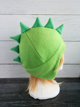 Load image into Gallery viewer, Dinosaur Hat, Dino Fleece Hat - Ready to Ship Halloween Costume
