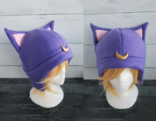 Load image into Gallery viewer, Purple Luna Moon Fleece Hat - Ready to Ship Halloween Costume

