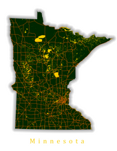 Load image into Gallery viewer, Minnesota State Map Print
