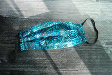 Load image into Gallery viewer, Blue Snake Skin Face Mask - Washable
