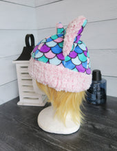 Load image into Gallery viewer, Mermaid Cat Fleece Hat - Sherpa Hat
