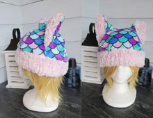 Load image into Gallery viewer, Mermaid Cat Fleece Hat - Sherpa Hat
