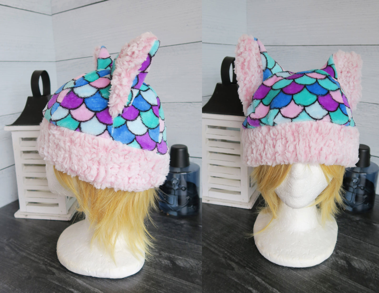 Mermaid Cat Fleece Hat - Sherpa Hat