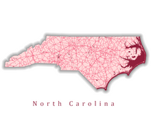 Load image into Gallery viewer, North Carolina State Map Print
