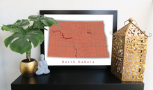 Load image into Gallery viewer, North Dakota State Map Print

