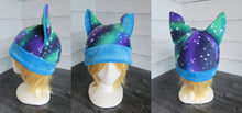 Load image into Gallery viewer, Northern Lights Cat Fleece Hat - Sherpa Hat
