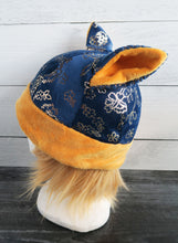 Load image into Gallery viewer, Paisley Cat Hat - Damask Cat - Fleece Hat - Sherpa Hat
