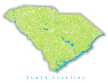 Load image into Gallery viewer, South Carolina State Map Print
