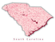 Load image into Gallery viewer, South Carolina State Map Print
