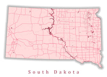 Load image into Gallery viewer, South Dakota State Map Print
