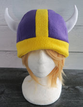 Load image into Gallery viewer, Purple Viking Helmet Fleece Hat

