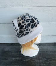 Load image into Gallery viewer, Snow Leopard Fleece Hat - Sherpa Hat - Ready to Ship Halloween Costume
