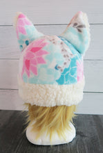 Load image into Gallery viewer, Spring Cat Hat - Flower Cat Fleece Hat - Sherpa Hat
