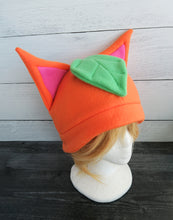 Load image into Gallery viewer, Tangy the Orange Cat Fleece Hat - Ready to Ship Halloween Costume
