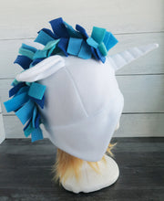Load image into Gallery viewer, Blue Unicorn Fleece Hat
