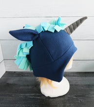 Load image into Gallery viewer, Ocean Unicorn Fleece Hat - Ready to Ship Halloween Costume

