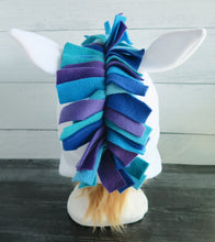 Load image into Gallery viewer, Peacock Unicorn Fleece Hat - Ready to Ship Halloween Costume
