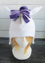 Load image into Gallery viewer, Purple Unicorn Fleece Hat - Ready to Ship Halloween Costume
