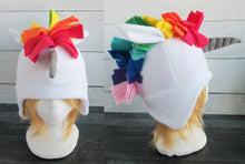 Load image into Gallery viewer, Rainbow Unicorn Fleece Hat
