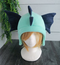 Load image into Gallery viewer, Sea Serpent Hat - Water Dragon Hat - Kelp Dragon Fleece Hat - Ready to Ship Halloween Costume
