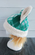Load image into Gallery viewer, Winter Green Christmas Cat Fleece Hat - Sherpa Hat - Only Gray Sherpa left

